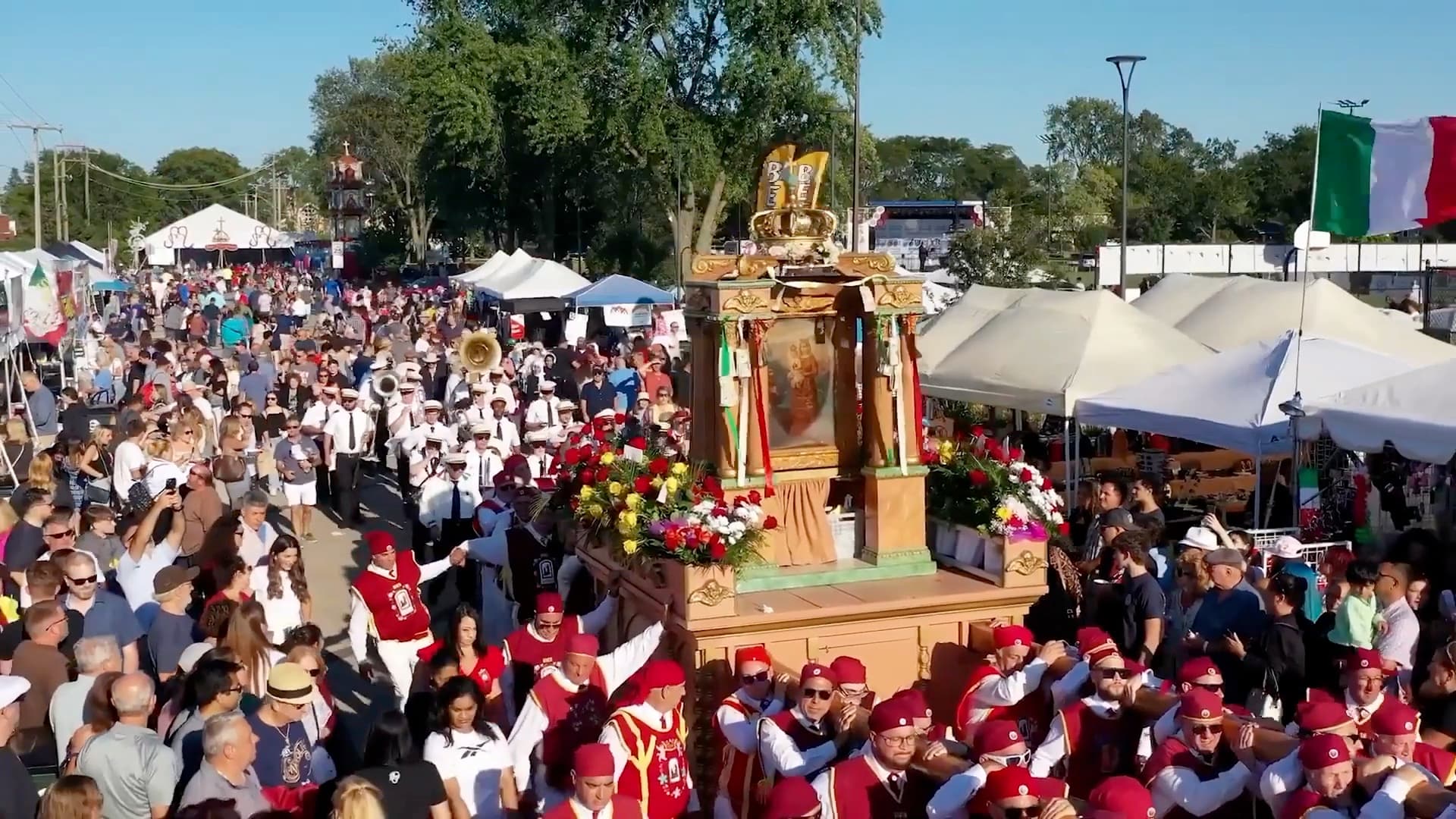 Procession of Maria SS. Lauretana through the feast grounds